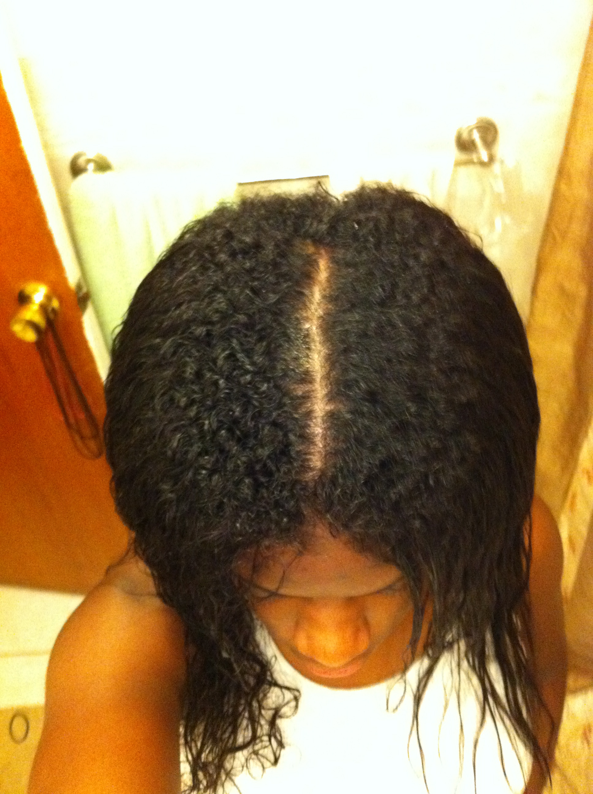 September 25, 2010 – 6 months of new growth on wet hair.